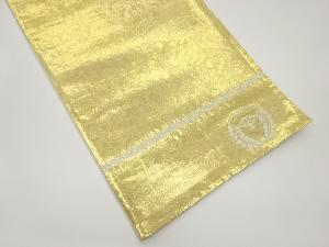 扇に藤模様織出し袋帯